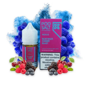 عکس طعم سالت بمب بلو رزبری گیلاس پاد سالت (10 میل) POD SALT NEXUS Blue Razz Cherry Blast